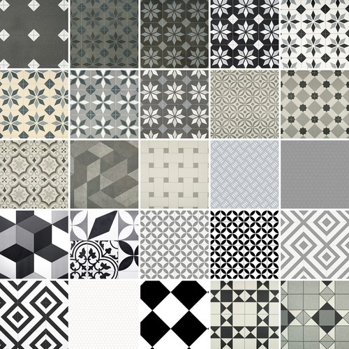 Grey black patterned style - grey,